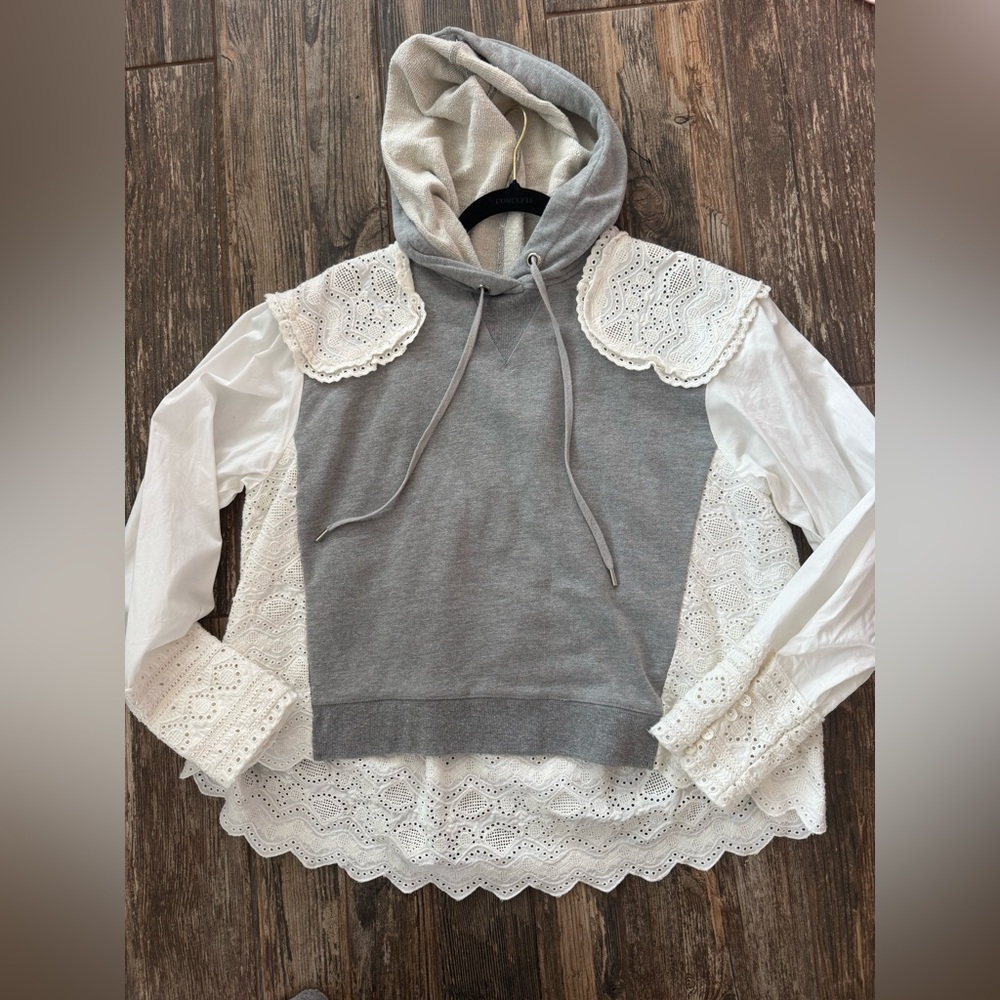 SEA Aurelie Eyelet Terry Hoodie